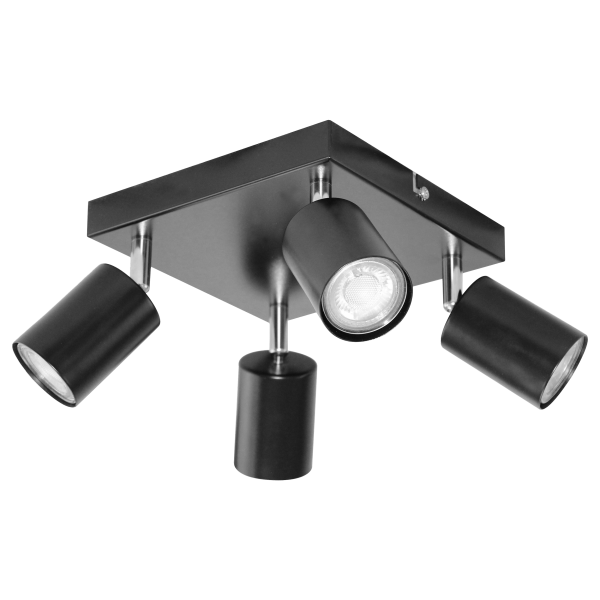 DOA SP 4 wall and ceiling light, black, GU10, max. 4x50W, IP20 DOA SP 4 wall and ceiling light, black, GU10, max. 4x50W, IP20